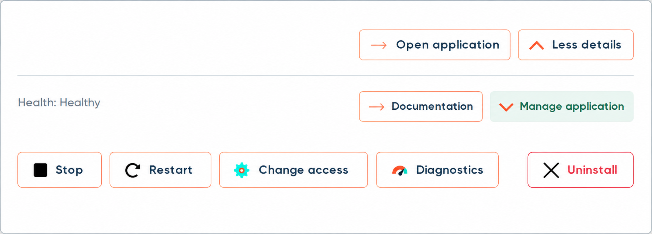Generic illustration of application access and lifecycle controls in Applications