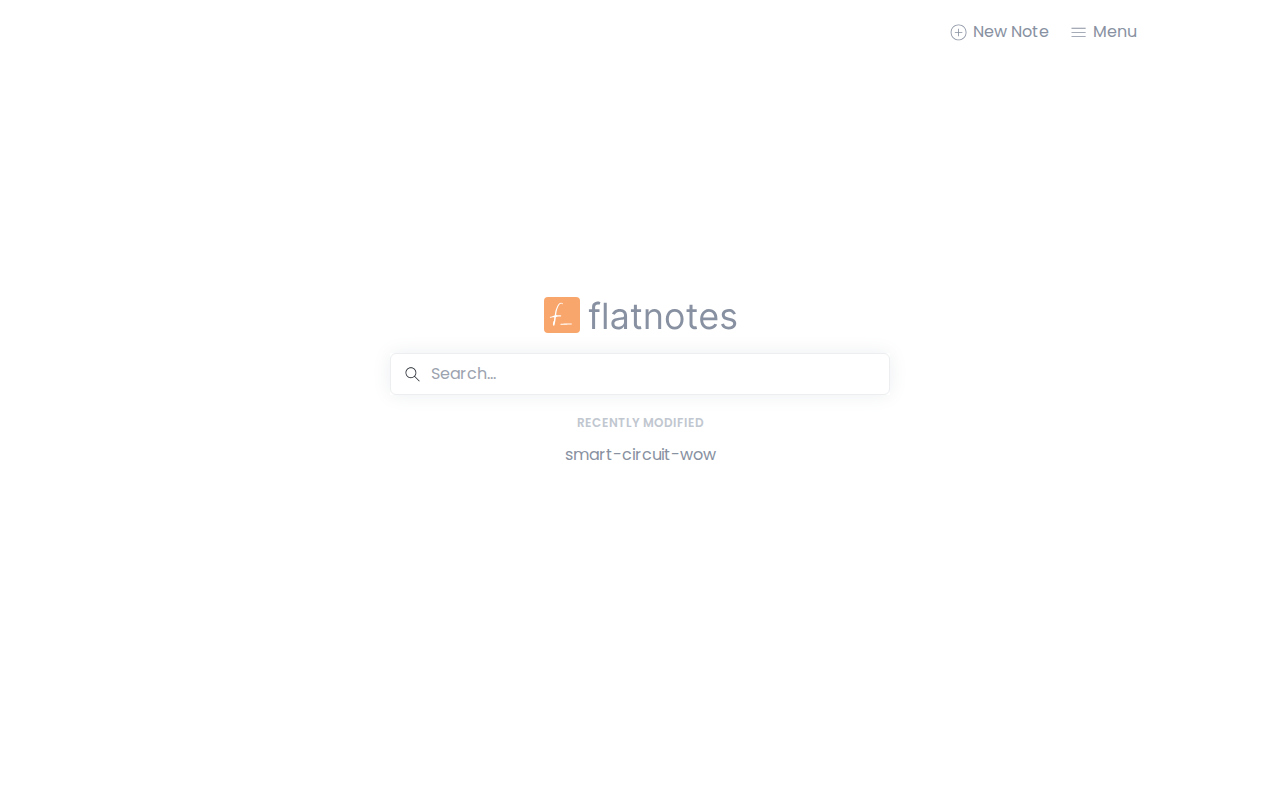 Flatnotes after the first successful sign-in