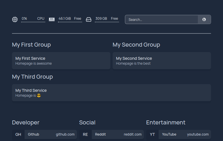 Homepage after the first successful sign-in