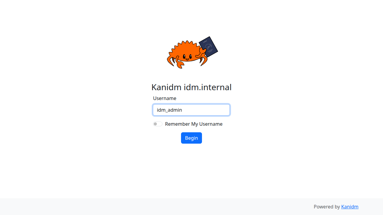 Kanidm after the first successful sign-in