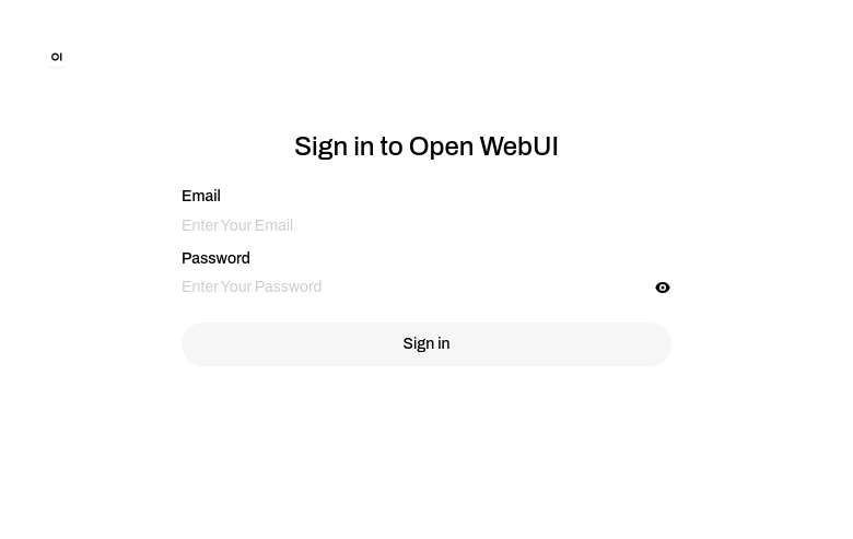 Open WebUI after the first successful sign-in