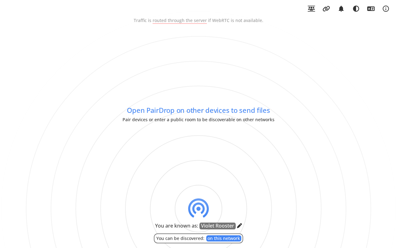 PairDrop after completing its first useful task
