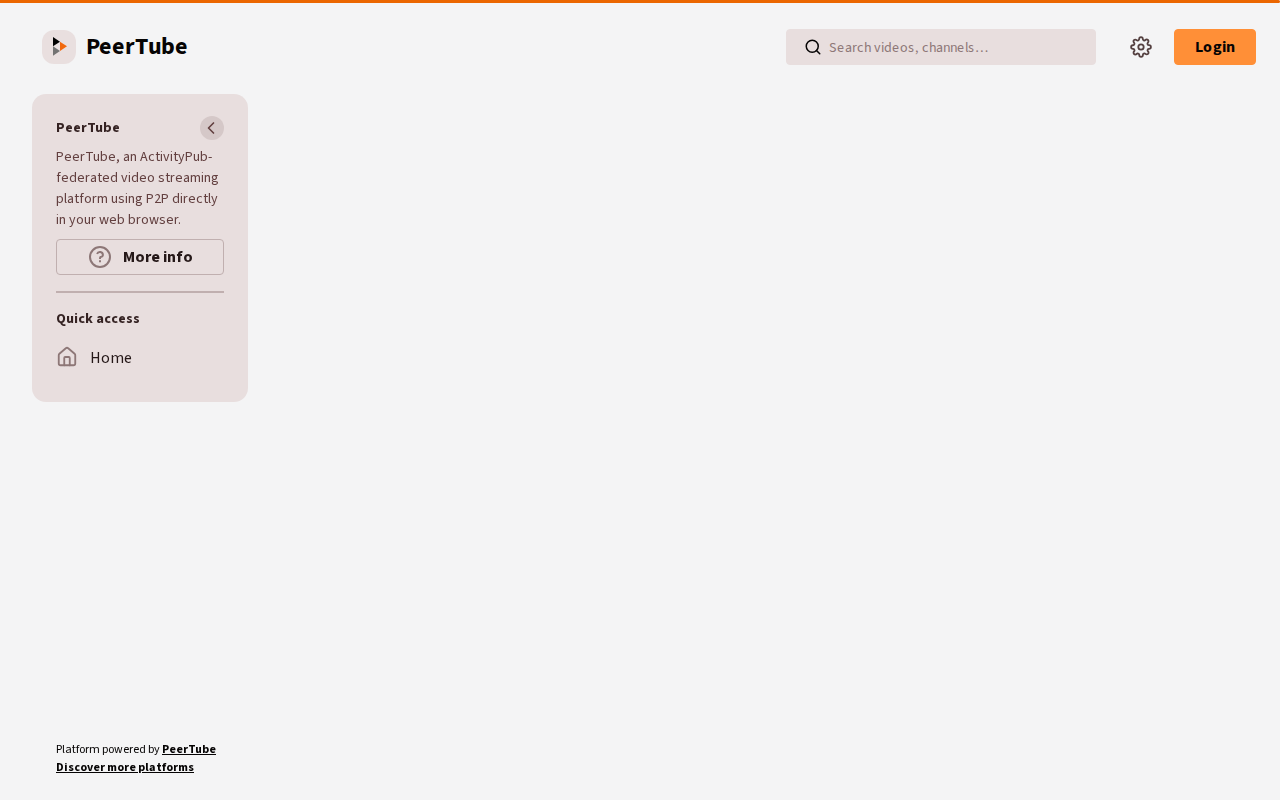 PeerTube po pirmo sėkmingo prisijungimo